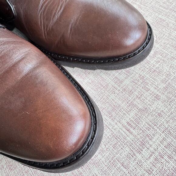 Bruno Magli WENDER LEATHER LACE-UP CHUKKA Ankle BOOTS Brown Size 10.5 M